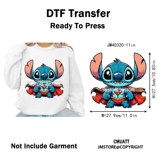 Funny Cartoon Playing Kids Love Character Thermal Printing Iron on DTF Washable Transfers Stickers Ready to Press for T-shirts