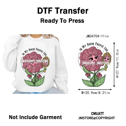 Funny Mexican Self-Love Latina Amor Propio Era Inverted Washable Iron on DTF Transfers Stickers Ready to Press for Sweatshirts