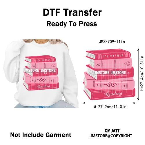 Funny Bookish Romance Reader Book Lovers Motivational Quotes Iron on DTF Washable Transfers Stickers Ready to Press for T-shirts