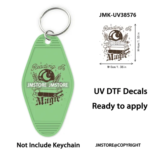 Positive Quotes Books Coffee Lover Girly UV DTF Motel Keychain Decal Ready To Ship Transfer Stickers Prints For Hotel Keychain