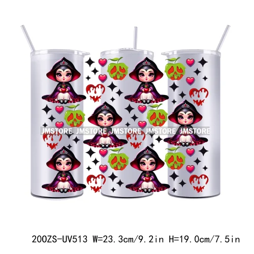 Couple Horror Character Cartoon 20OZ Straight Skinny Tumbler Wrap UV DTF Cup Wraps Custom Label Transfer Sticker Waterproof Logo