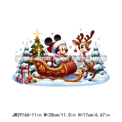 Special Delivery Characters Cartoon Santa Claus Christmas Gift Iron On DTF Transfers Stickers Ready To Press For Clothes