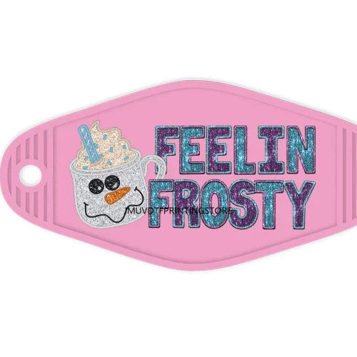 Faux Sparkling Glitter Feeling Frosty High Quality WaterProof UV DTF Sticker For Motel Hotel Keychain Peppermint Season