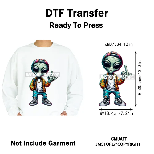 12in Hip Hop Graffiti Urban Skull Gaming Controller Game Lovers Iron on DTF Transfers Stickers Ready to Press for Hoodies Bags