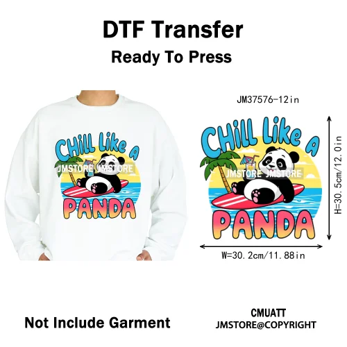 12in Street Heat Urban Chill Streetwear Man Hip Hop Animal Iron on DTF Thermal Transfer Stickers Ready to Press for Clothes Bags