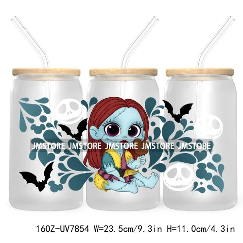 Cartoon Baby Princess Best Friends 16OZ UV DTF Cup Wrap Transfers Stickers For Libbey Glass Can Cups Tumbler Waterproof Labels