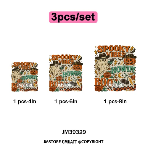 Witchy Goose Howday Pumpkin Boo Ghost Spooky Season Coquette Halloween Iron on DTF Transfers Stickers Ready to Press for Clothes
