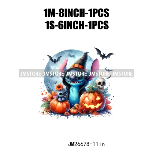 Wholesale Cartoon Character Pumpkin Halloween Scary Vibes Thermal Logo DTF Iron On Transfer Stickers Ready To Press For Clothing