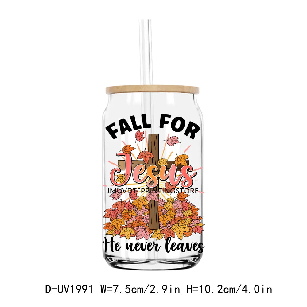 Feelin Pumpkin Spicy Autumn Vibes UV DTF Transfers Stickers Decals For Libbey Cold Cups Mugs Tumbler Waterproof DIY Craft