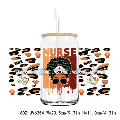 Little Miss Juneteenth Black Afro Girl UV DTF Sticker For 16OZ Libbey Glass Cup Can Wrap Transfer Stickers Custom Label DIY Logo