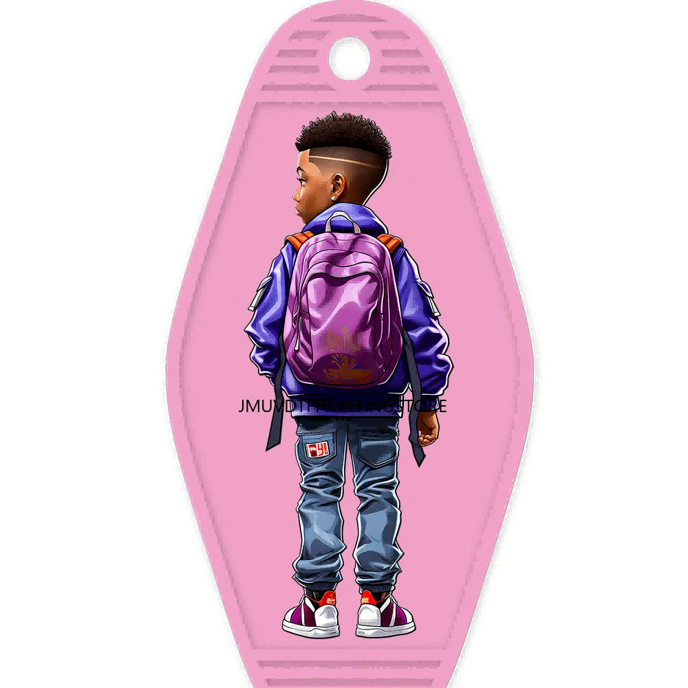 Cool Afro Boy Prince Magic High Quality WaterProof UV DTF Sticker For Motel Hotel Keychain Fashion Black Kids