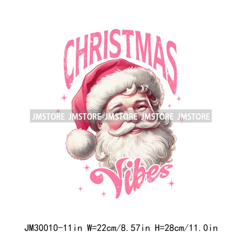Coquette Pink Girly Christmas Vibes Book Just Waiting For Christmas Iron On DTF Transfer Stickers Ready To Press For Hoodies Bag