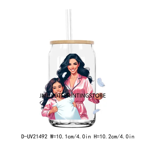 Latina Mama And Daughter UV DTF Transfers Stickers Decals For Libbey Cold Cups Mugs Tumbler Waterproof DIY Logo Mother's Day