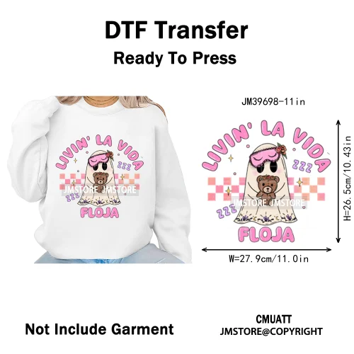Mexican Culture Halloween Vibes Spanish Cafecito Viva Design Iron on DTF Washable Transfers Stickers Ready to Press for Hoodies