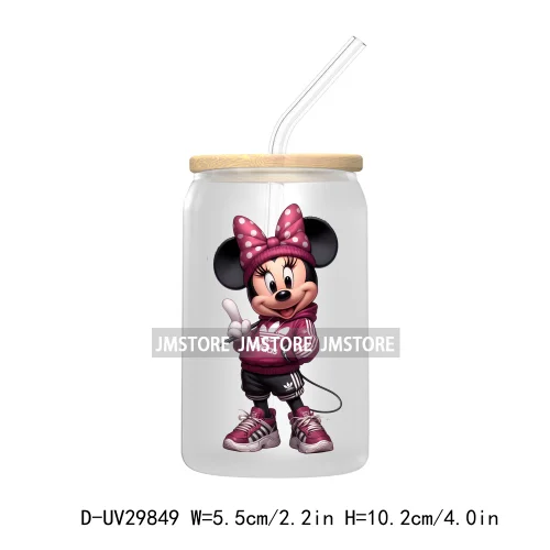 Streetwear Mouse Girl Boy UV DTF Transfer Stickers Decals For Libbey Cold Cups Mugs Tumbler Waterproof Labels Cartoon Characters