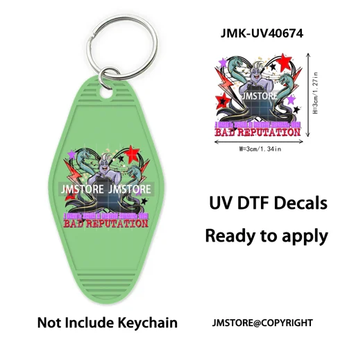 Horror Movie Characters Halloween Mom UV DTF Motel Keychain Wraps Ready To Apply Waterproof High Quality Hotel Keychain Decals