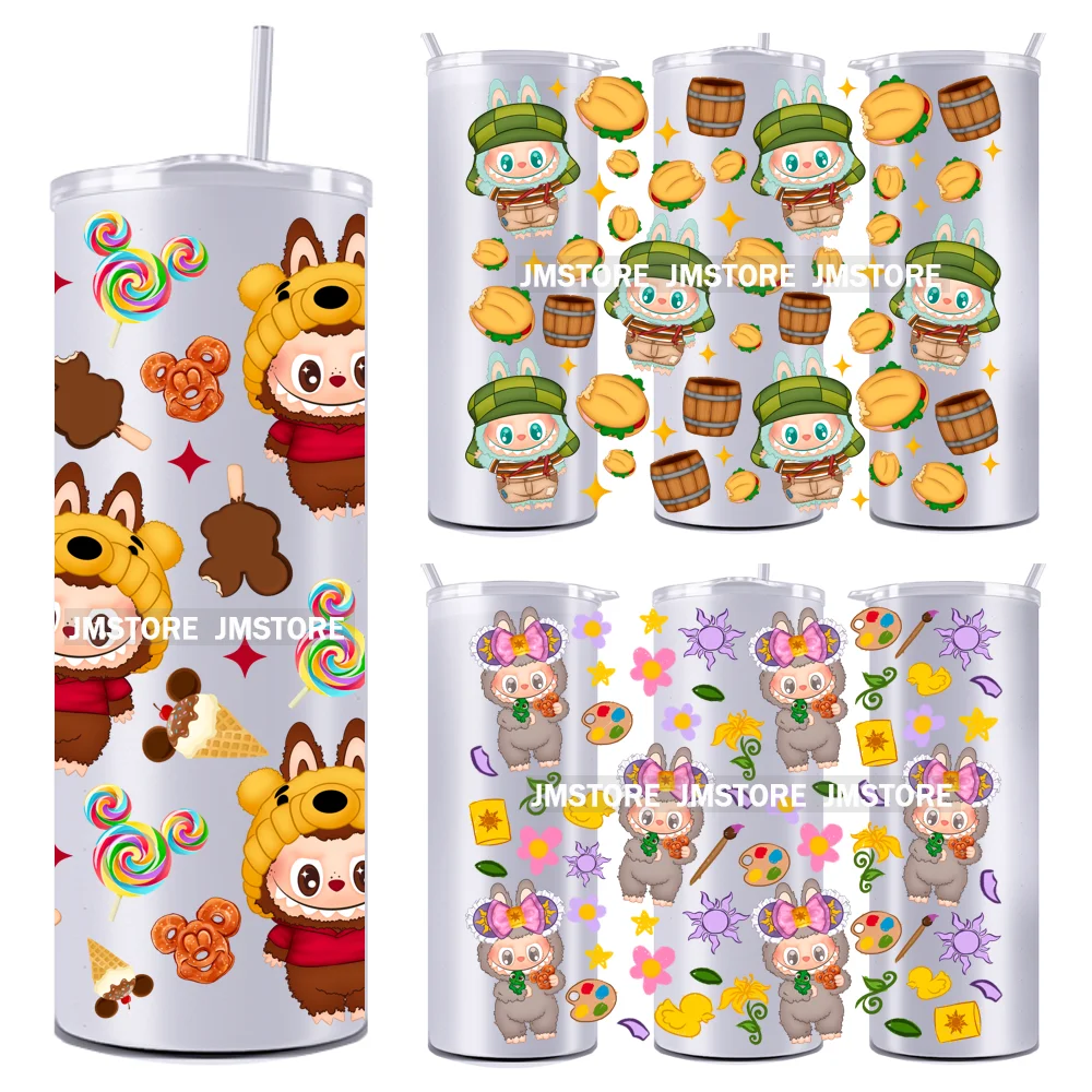 Cute Monster Doll Cartoon Character 20OZ Skinny Tumbler Wrap Ready To Apply UV DTF Transfer Stickers Durable Prints For Tumbler