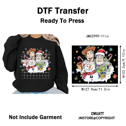 Funny Cartoon Mouse Friends Merry Christmas Movie Character Xmas Season Iron on DTF Transfer Stickers Ready to Press for Hoodies