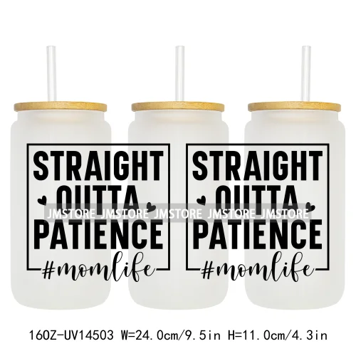 Girl Boy Mom Funny Quotes UV DTF Stickers Ready to Transfer Cup Wrap Custom Labels DIY Craft For Libbey Can Glass Tumblers Mugs