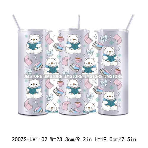 Seamless Christmas Santa Stocking UV DTF Tumbler Wraps Durable Ready To Apply Transfer Sticker For 20OZ Straight Skinny Tumblers