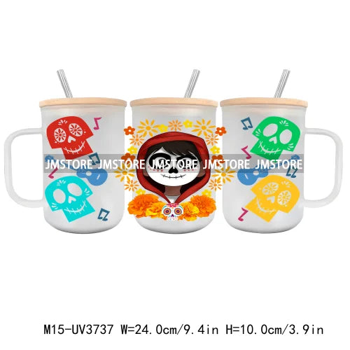 Cow Cartoon Cat UV DTF Sticker For 15OZ Mug Libbey Glass Cup Can Wrap Transfer Sticker Custom Labels DIY Logo Movie Characters