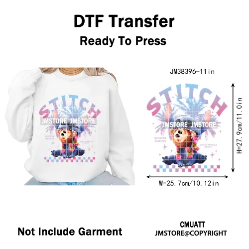 Cute Summer Holiday Life Palm Beach Vibes Cartoon Characters Coquette Iron on DTF Transfers Stickers Ready to Press for Clothing