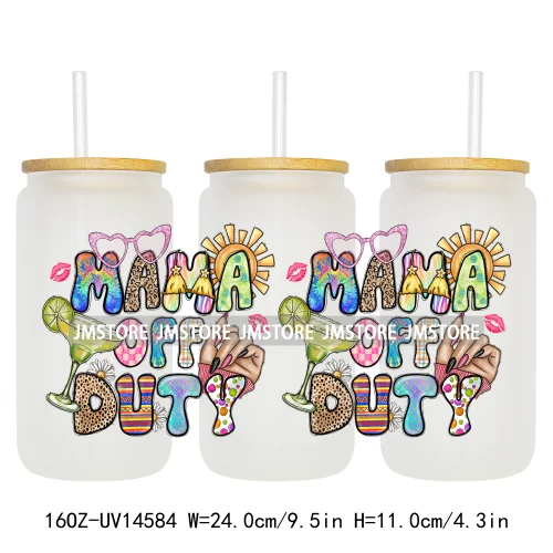 Howdy Western Mama Cowhide UV DTF Wraps Transfer Sticker Selfadhesive Waterproof High Quality For 16OZ Libbey Glass Can Tumbler