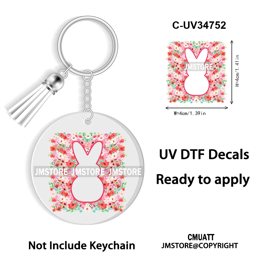 The Lord Is My Shepherd Christian Religious Easter Bible Verse Faith UV DTF Stickers For Round Circle Acrylic Keychain Keyring