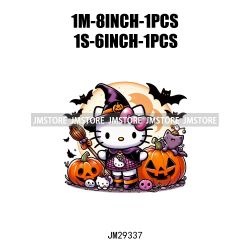 Cartoon Horror Character Halloween Vibes Pumpkin Killer Logos Iron On DTF Transfers Stickers Ready To Press For Hoodies