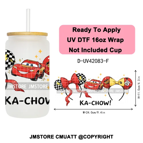 Coquette Bow Magical Cartoon Princess Halloween UV DTF Stickers Ready To Apply Cup Wrap High Quality For 16OZ Libbey Can Glass
