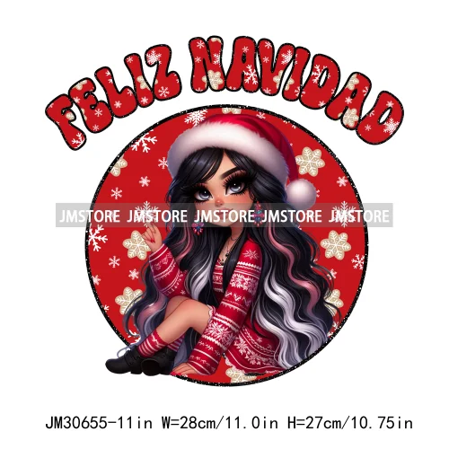 Pan Dulce Concha Ghost Christmas Feliz Latina Girl Muerta Por Dentro Pero Es Navidad Iron On DTF Transfers Stickers For Clothes