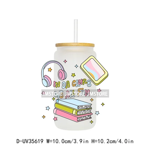 New Positive Quotes Bookish UV Sticker Decals For Libbey Cold Cups Mugs Tumbler Transfer Stickers Waterproof High Quality Labels