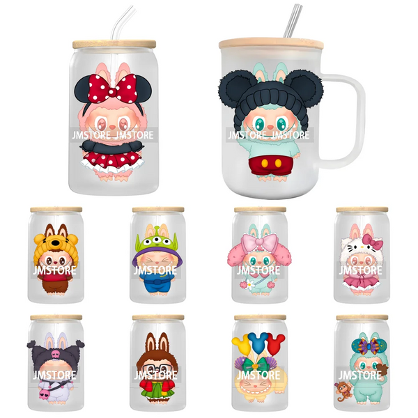 Funny Cartoon Monster Doll In Costume UV Sticker Decals For Libbey Cold Cups Mugs Tumbler Transfer Stickers Waterproof Prints