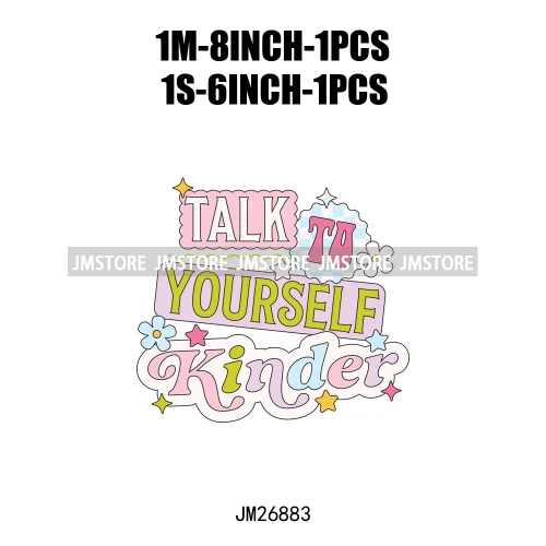 Colorful Talk To Yourself Kinder Positive Quotes Doing My Best Motivational DTF Designs Iron On Transfers Stickers For T-shirts