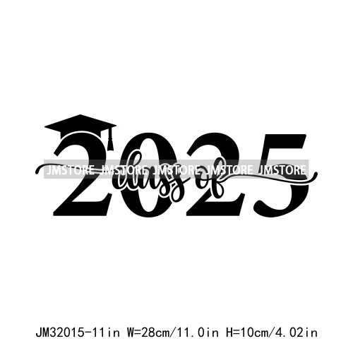 Twenty 25 Graduate Senior 2025 College Graduation Season Iron On DTF Heat Transfer Stickers Ready To Press For Clothes Bags