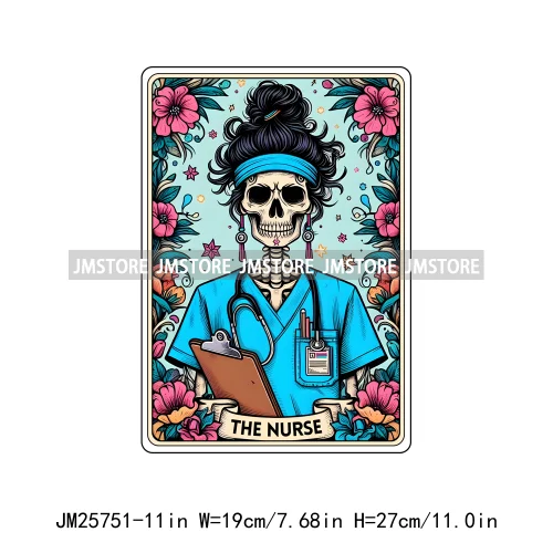 Snarky Mom Cat Plant Lady High Gardener Witchy Vibes Tarot Card DTF Iron On Transfers Stickers Ready To Press For T-shirt Bags