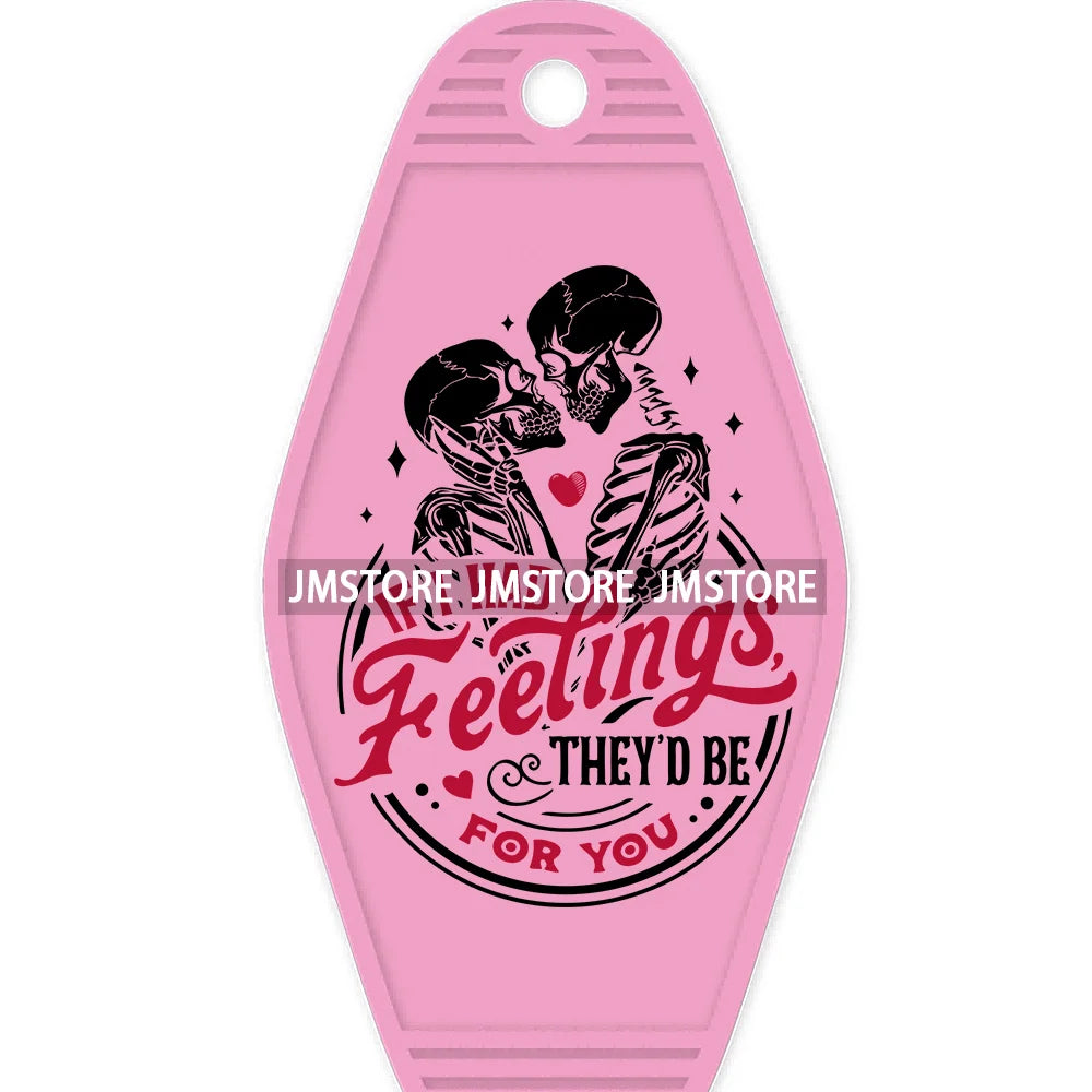 Loved To Death Skeleton Rose High Quality WaterProof UV DTF Stickers For Motel Hotel Keychain Blanks XOXO Valentines Day