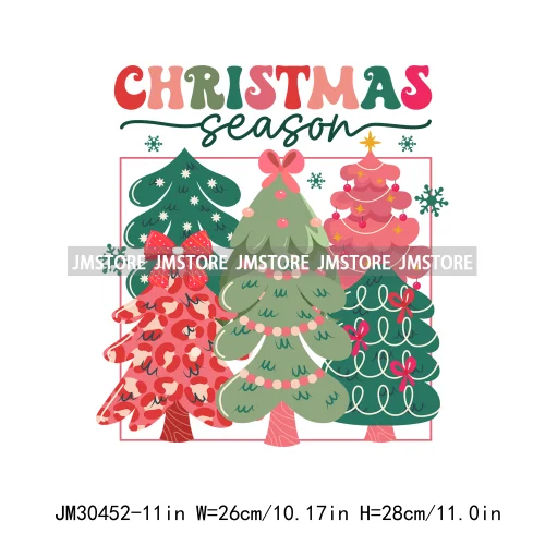 Tis The Season To Be Coquette Merry Christmas Tree Farm Fresh Light Iron On DTF Transfers Stickers Ready To Press For Hoodies