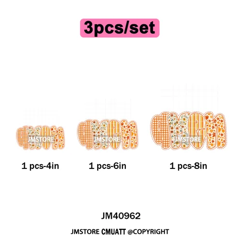 Coquette Preppy Fall Leopard Mama Floral Amen Autumn Pumpkin Season Iron on DTF Transfers Stickers Ready to Press for Textile