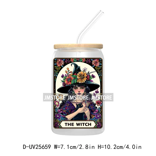 The Witch Tarot Card UV DTF Transfer Stickers Decals For Libbey Cold Cups Mugs Durable Waterproof Custom Logo Label Gothic Vibes