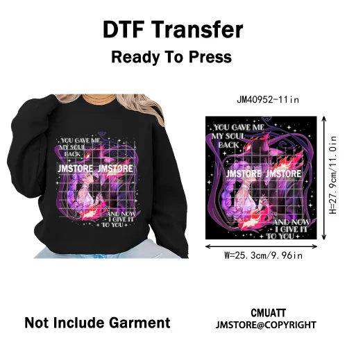 Cartoon Girl Dinner Kpop Merch Idol Band Group Music Movie Iron on DTF Washable Transfers Stickers Ready to Press for Textile