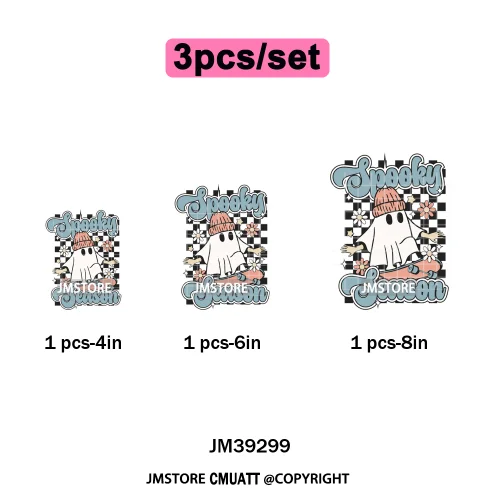 Ghost Spooky Mama Season Trick or Treat Coquette Bow Halloween Iron on DTF Washable Transfer Sticker Ready to Press for Clothing