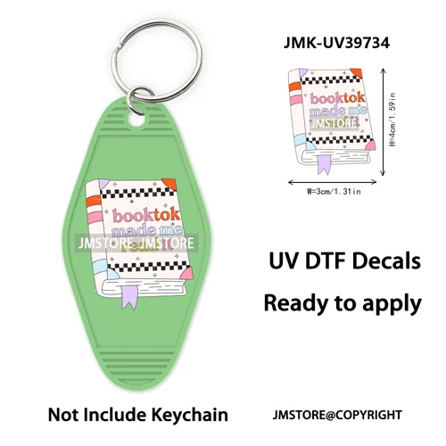 Season Reading Bookish Affirmation UV DTF Motel Keychain Decal Ready To Ship Custom Transfer Stickers Prints For Hotel Keychain