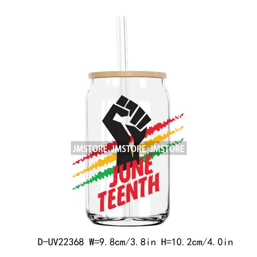 Stepping Into Juneteenth Black History Month UV DTF Transfer Stickers Decal For Libbey Cold Cup Mug Tumbler Waterproof DIY Craft