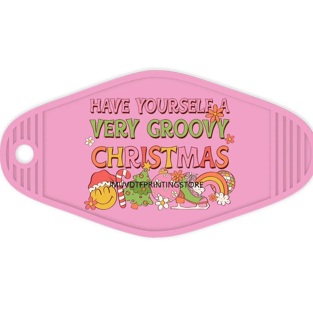 I Believe In Santa And Dinosaurs High Quality WaterProof Christmas UV DTF Sticker For Motel Hotel Keychian