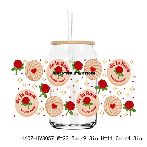 Latina Culture Valentine's Day 16OZ UV DTF Cup Wrap Transfers Stickers Custom Labels DIY Waterproof Logo For Libbey Glass Can