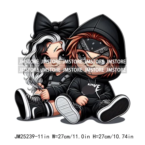 Wholesale Horror Couple Spanish Always And Forever Old School Cholo Chicano Couple DTF Iron On Transfers Stickers For Clothing