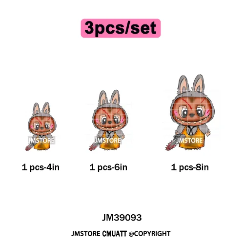 Horror Movie Character Cartoon Dolls Halloween Printing Iron on DTF Washable Transfers Stickers Ready to Press for Clothes Bags