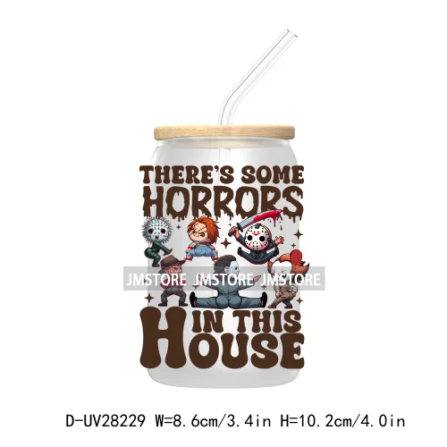 There's Some Horrors In This House UV DTF Transfer Stickers Decals For Libbey Cold Cups Mugs Tumbler Labels Halloween Killers