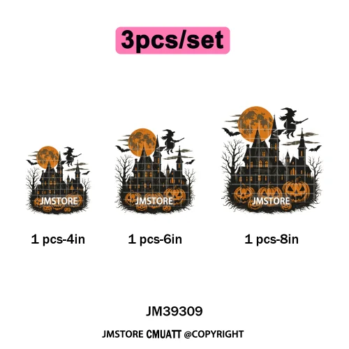 Funny Halloween Quotes Ghouls Stay Spooky Creep It Real Iron on DTF Washable Transfers Stickers Ready to Press for T-shirts Bags